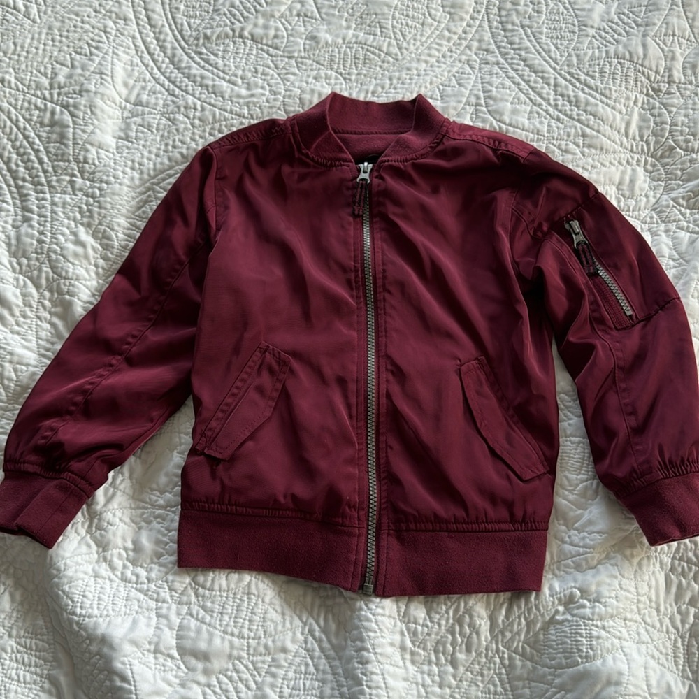 Boys Maroon Bomber Jacket